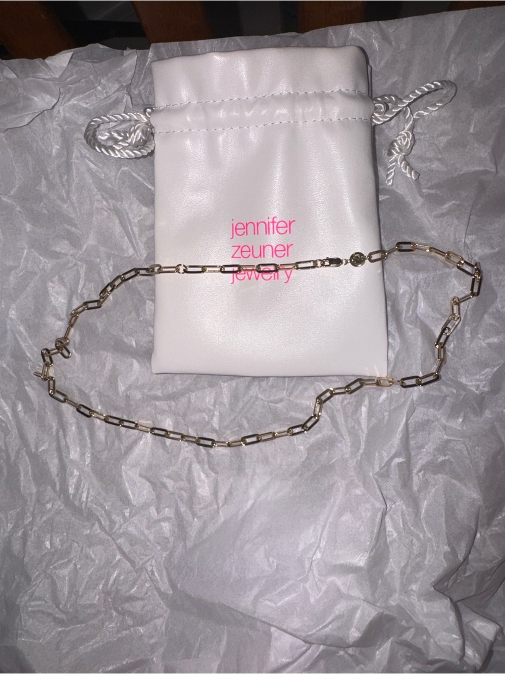 Jennifer Zeuner Gold Paperclip Chain Necklace